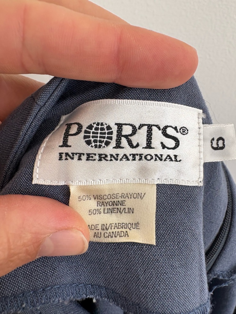 Vintage Ports International Linen Blend Pencil Midi Skirt Blue Lagenlook Office - Picture 8 of 9